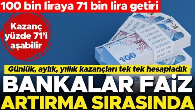 Bankalar faiz artırma sırasında! Parası olana büyük getiri… 100 bin liraya 71 bin lira kar