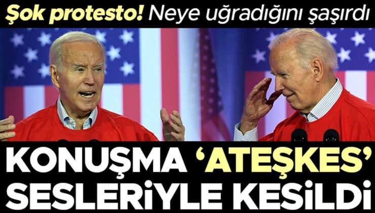 Son dakika: Biden’ı şoke eden Gazze protestosu! Konuşması ateşkes sesleriyle kesildi
