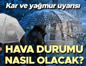 Kar ve kuvvetli sağanak uyarısı! Meteoroloji vilayet il hava durumu kestirimlerini yayınladı… Yarın (3 Ocak) hava nasıl olacak? İstanbul’a yağmur yağacak mı?