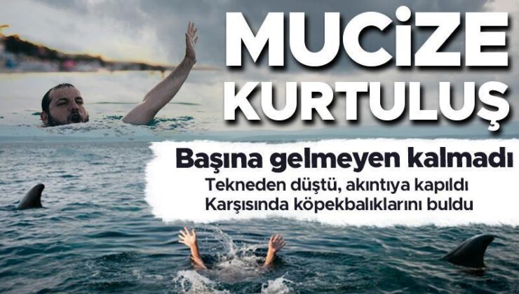 Sinema değil gerçek! Denizin ortasında başına gelmeyen kalmadı: Teknesinden düştü, akıntıya kapıldı, köpekbalıkları yanına geldi…