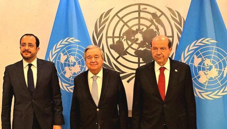 Kıbrıs için tarihi toplantı: Tatar, Guterres ve Christodoulides bir ortaya geldi