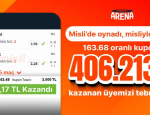 7 maçla 163.68 oran yakaladı, 406.213TL kazandı…